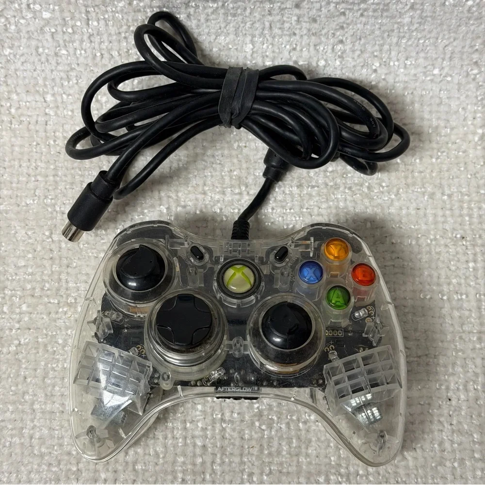 Clear AfterGlow Wired Controller Microsoft XBOX 360 PC PL-3602